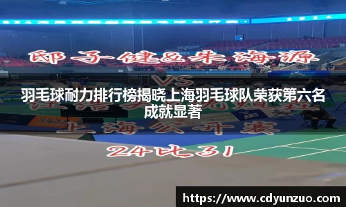 羽毛球耐力排行榜揭晓上海羽毛球队荣获第六名成就显著